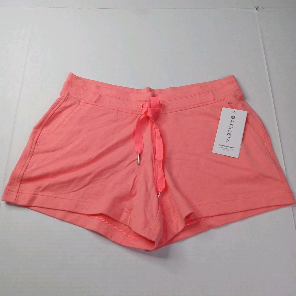 Athleta Shorts New Size L Balance 4" Shortie Casual Pink Breathable Easy Care